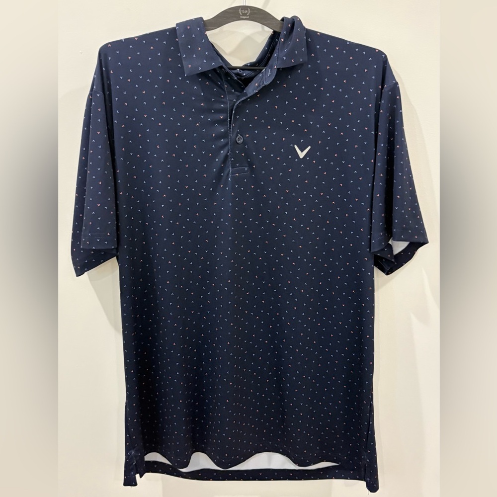 Callaway Dark Blue Polo with Pattern